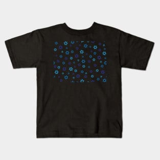 Blue Star of David Pattern Kids T-Shirt